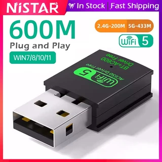 Adaptador USB wifi + Bluetooth 2 Em 1 Dual Band 2.4G & 5GHz Network Sem Fio De 600Mbps Drive Para notebook Lançamento De Antena host Receptor Portátil