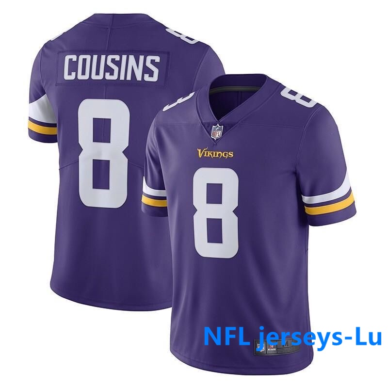 Masculino Camisa Minnesota Vikings Kirk Cousins Púrpura Camiseta Limitada de Futebol Americano Jersey