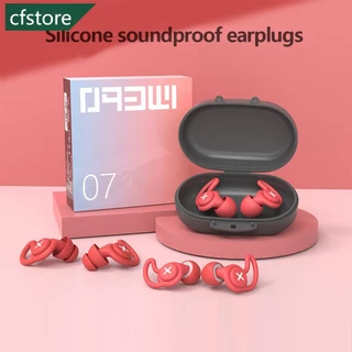 CFSTORE 1Pair Tampões Auriculares De Silicone Anti-Ruído Portáteis Macios E Confortáveis Redução De Laváveis Reutilizáveis A1V5