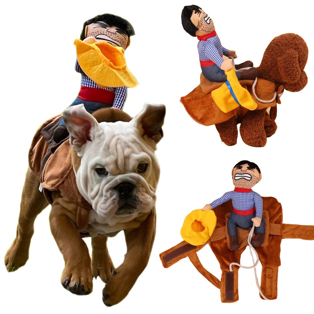 Roupas Para Cães De Halloween Fantasias Engraçadas Pequenos E Grandes Novidade Cowboy De Estimação Vestindo O Bulldog Francês Chihuahua Party Gift