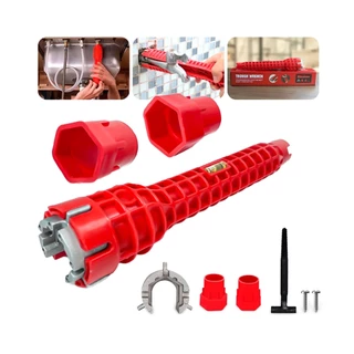 Chave Grifo Instalador Hidráulico 8x1 Multiuso Cano Pia Torneira Filtro Encanamento Chave Inglesa Ferramenta Reparos De Difícil Acesso
