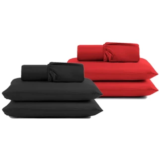 Kit 02 Jg Lençol Roupa Cama Casal Padrão 3 pçs C/Elástico POLIESTER HOTEL POUSADA PRESIDIO CLINICA