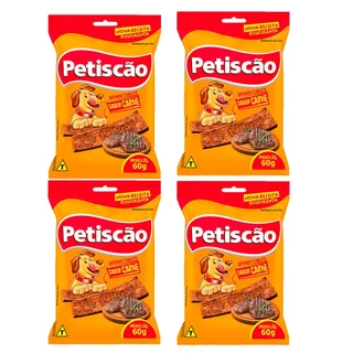 Kit 4un Petisco Petiscao Bifinho Tablete Para Cães Sabor Carne 60g em Oferta na Shopee