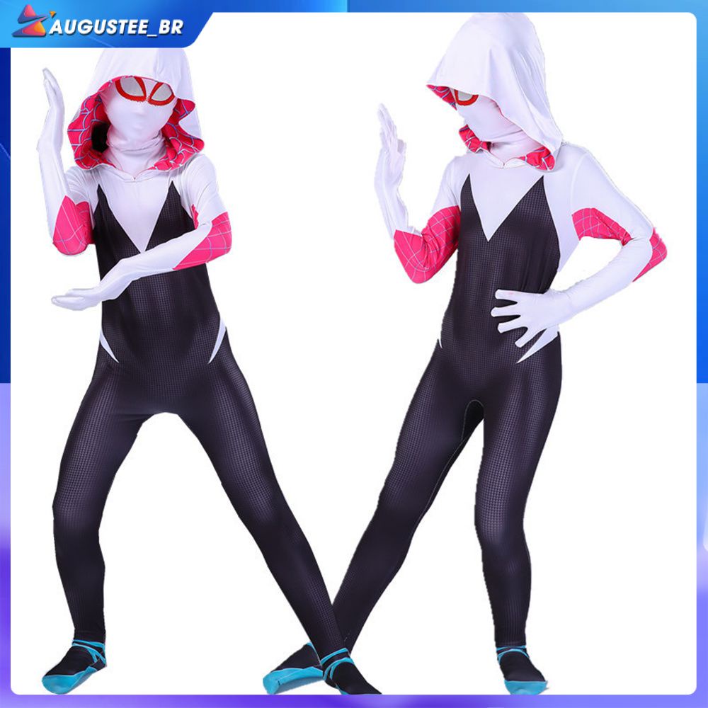 Macacão Gwen Stacy Venom/cosplay/homem aranha feminino/traje halloween  100-180 jardas (augustee.br) | Shopee Brasil