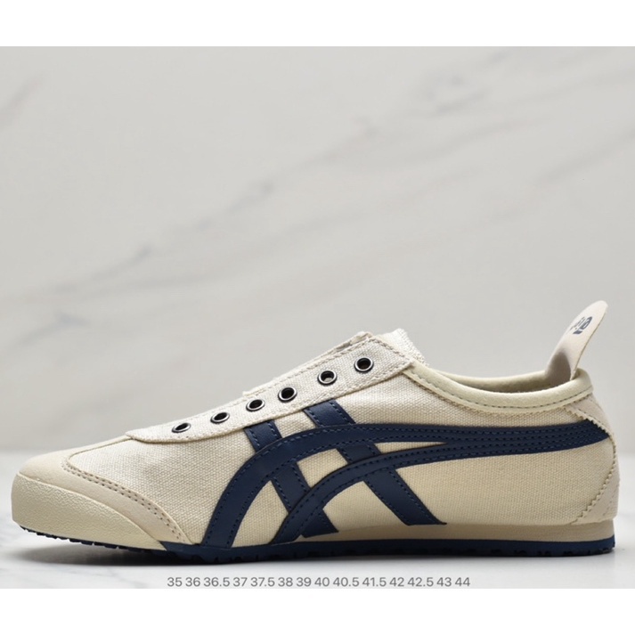 (Ver descrições do produto) Onitsuka tiger ASICS Tigre México 66 Calçado de Lona Feminina Calçado de corrida casual masculino Marrom Listras Brancas Preto