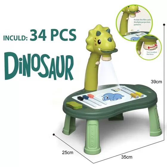 Mesinha Projetor de Desenhos Infantil Dinossauro Triceratops 34