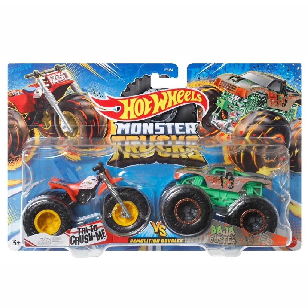 Hot Wheels Monster Trucks Pack de 2 Tai to Crush e Baja Mattel