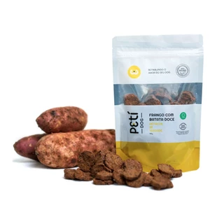Petisco Para Cães 100% Natural Sabor Frango com Batata Doce Petí Dog 100g