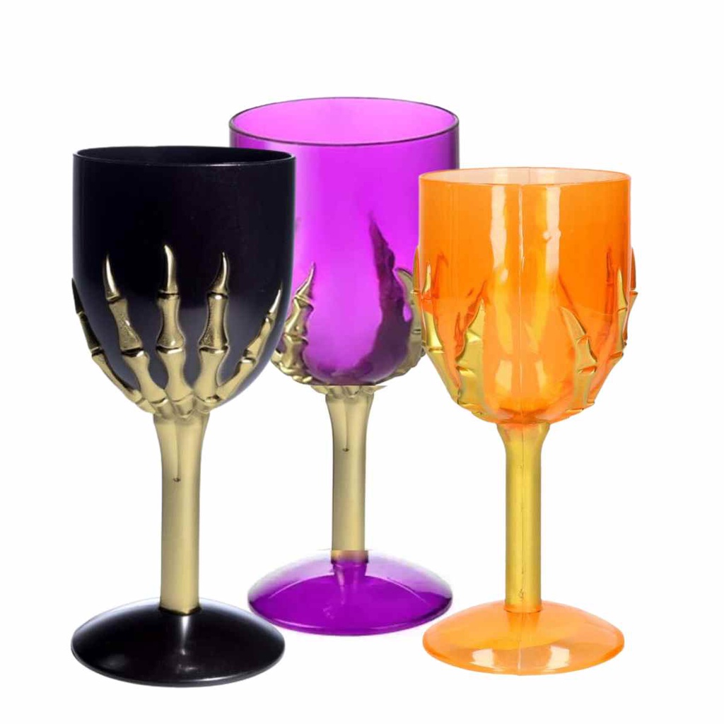 Taça Esqueleto Halloween em Acrílico Decoração Assustadora