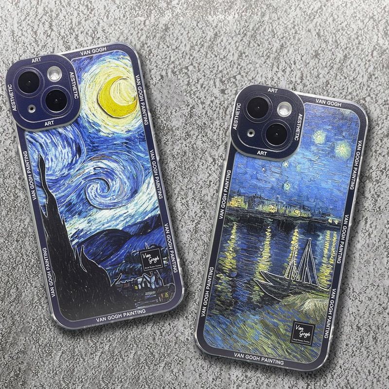 Arte Estética Van Gogh A Capa De Celular Estrelada Para Samsung Galaxy A03 A04 A04E A51 A71 A31 A11 A12 A50 A50S A30S A20S A10 M10 A10S A02S A03S A04S A20 A30 Macia De Silicone