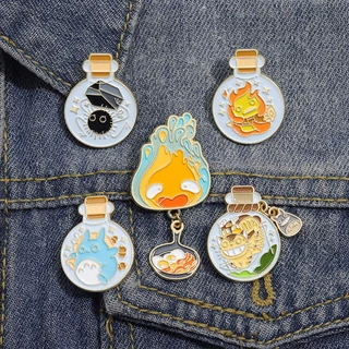 Broche De Esmalte Anime Japonês Garrafa De Água Meu Vizinho Totoro Que Sacola Crachá Presente Para Acessórios De Roupas De Amigos