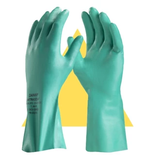 Luvas de Limpeza Hipoalergênica Borracha Nitrílica Proteção Química Cozinha Indústria Alimentos CA 25313 Verde Nitrasolv Danny
