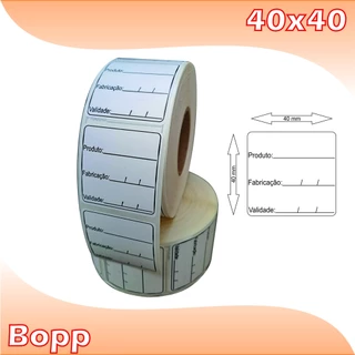 1 Mil Etiqueta BOPP 40x40 Validade Manipulação Anvisa