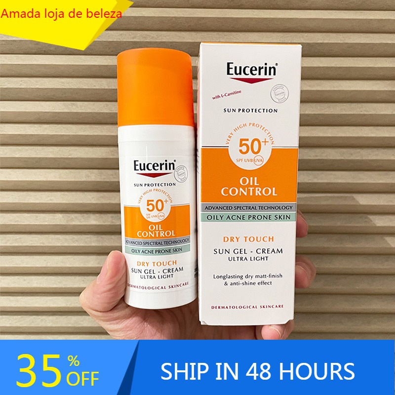 Eucerin Oil Control Sun Gel-Cream SPF 50 + Protetor Solar Facial UVA/UVB Proteção Anti-Brilho Adequado Para Pele Oleosa/Acne-Prone 50ml