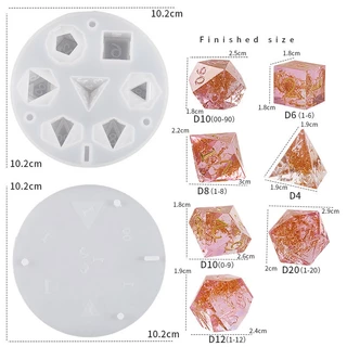 CHK 7Pcs Molde De Dados Em Forma De Filete De Resina Multi-Específica Jogo Digital Moldes De Silicone De Bricolagem