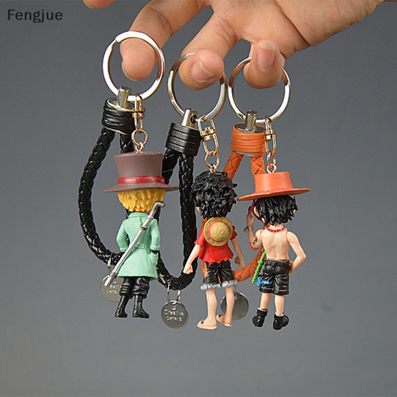 Fengjue Action One Piece Keychain 3D PVC Luffy Zoro Sanji Figura Modelo De Saco De Brinquedos Pingente BR