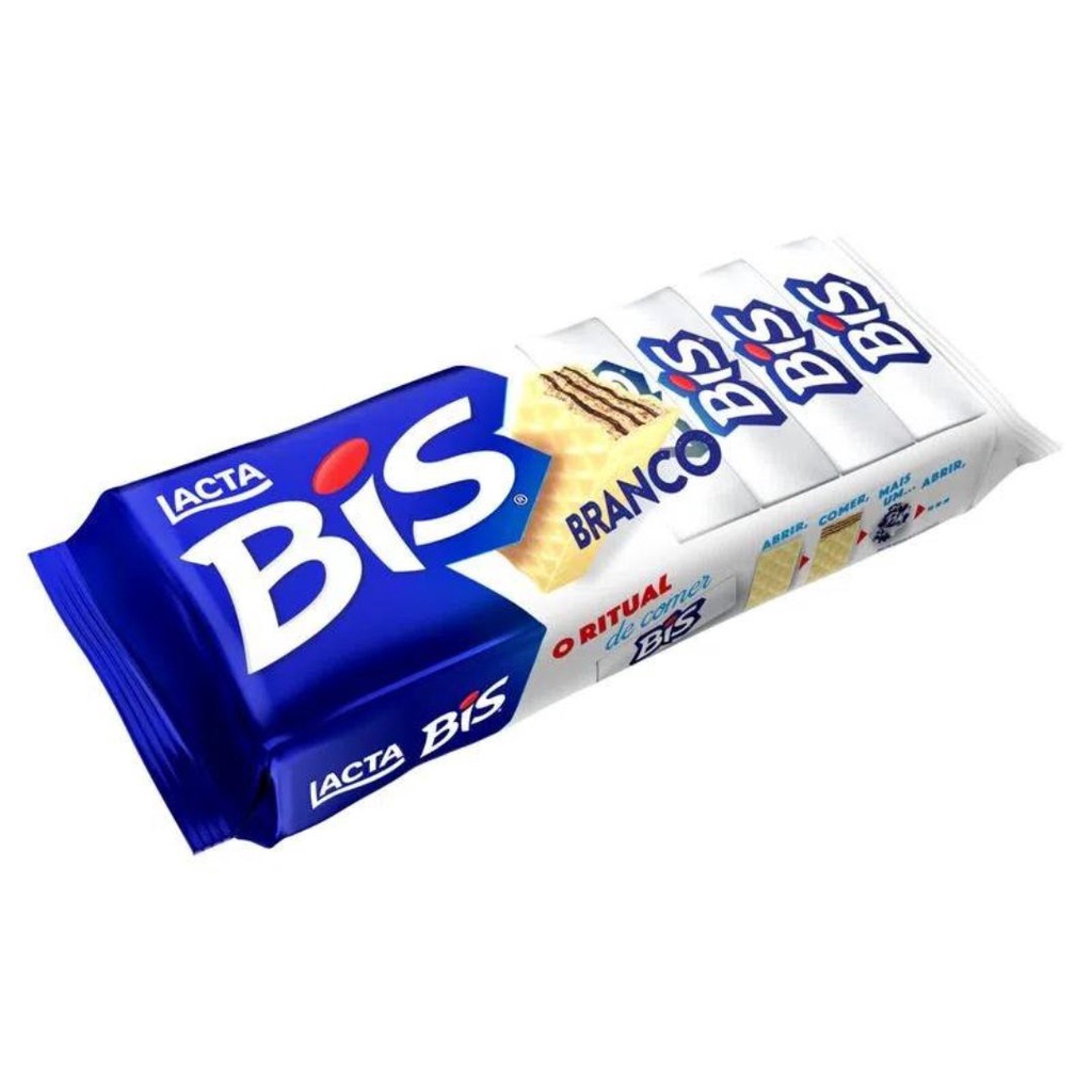 2 Caixas Bis Chocolate Branco 100,8g Lacta White