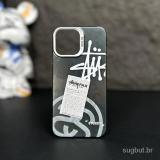 Capa de telefone Apple Lightning da marca da moda para iPhone 11 pro max 12 pro max 13 pro max 14 pro max 14plus xr x xs max capa protetora prata fosca anti-queda