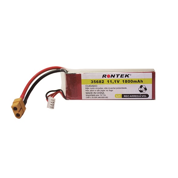 BATERIA RONTEK LITIO POLIMERO 11,1V 1800MAH 45C DRONE | Shopee Brasil