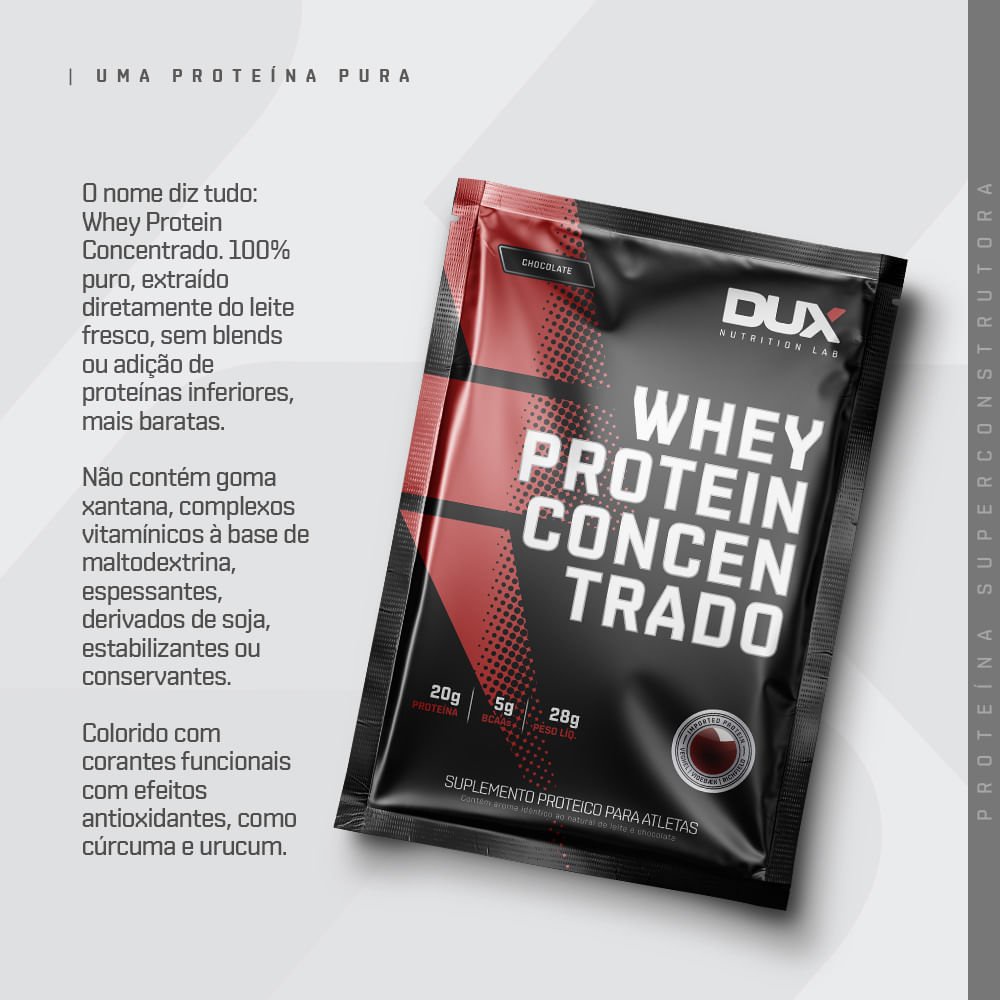 Whey Protein Concentrado DUX Nutrition em sachê de 28gr