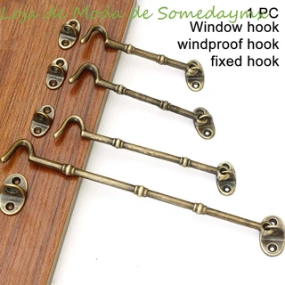 ASOMEDAYMX Fechadura Da Porta À Prova De Vento Antique Copper Home Melhoria Casa Fivela De Segurança Para Serviço Pesado Janela Com Gancho Cabine De Parafusos