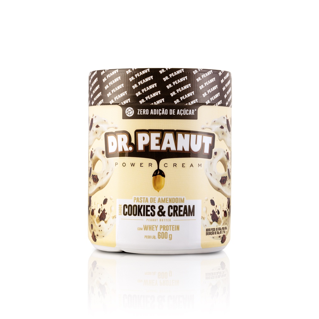 Pasta de Amendoim sabor Cookies & Cream 600g - Dr. Peanut