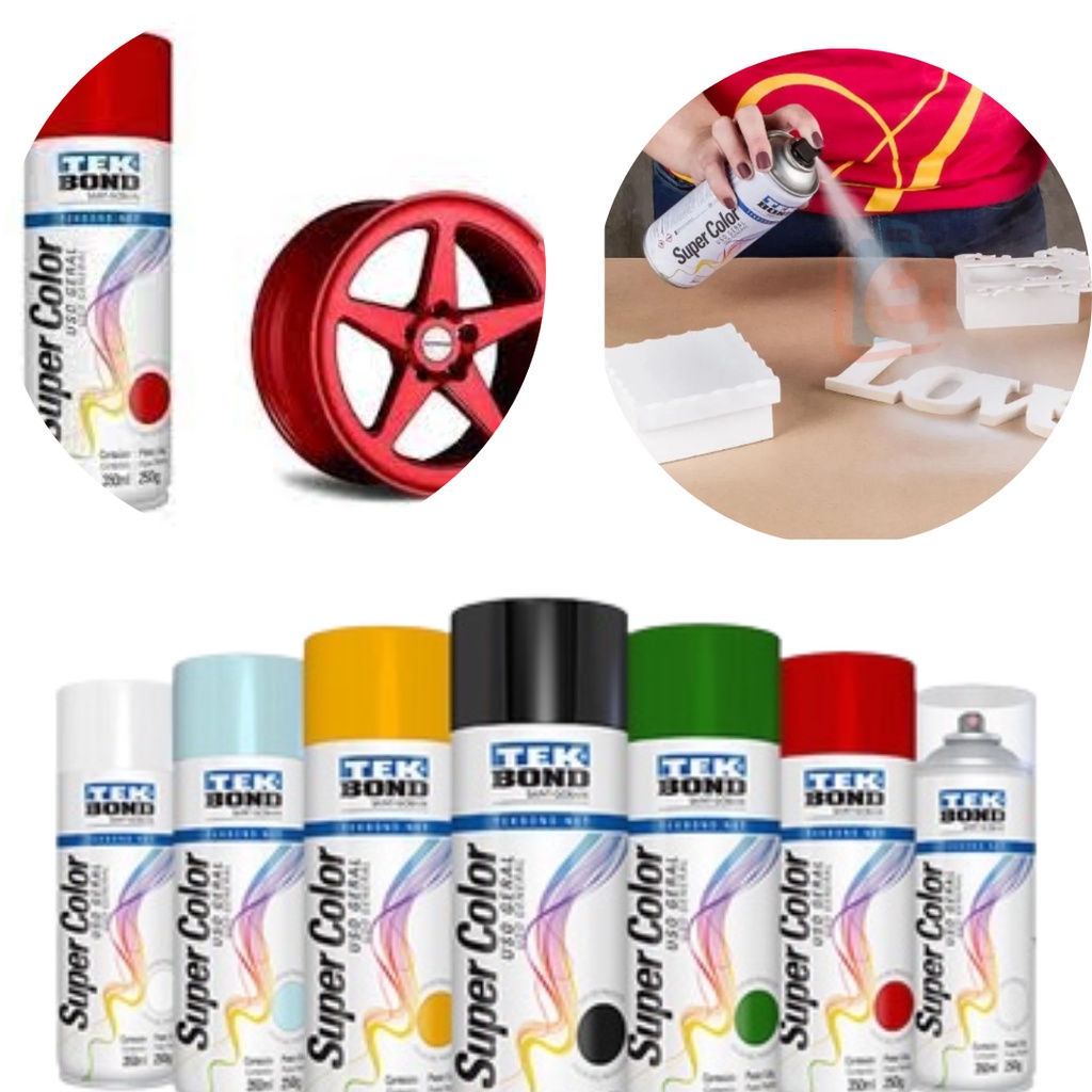 Tinta Spray Super Color Tek Bond Uso Geral 350ml/250g