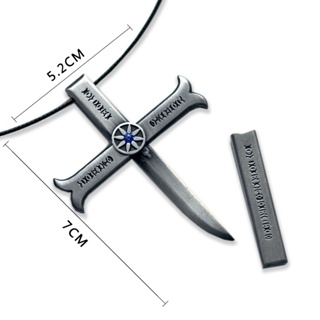 Dracule mihawk preto espada colar anime metal hawk olhos yoru colares uma  peça jóias pingente correntes