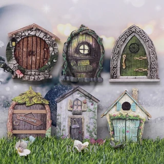 Pacote BCF De 6 Portas De Fadas De Jardim Porta Gnomo De Elfo Miniatura Fada Decoração Pequena Casa Crianças Mini Presente