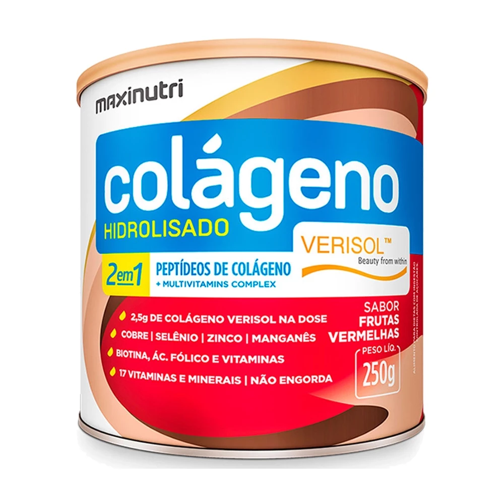 Colágeno Verisol Lata Maxinutri Sabor Frutas Vermelhas