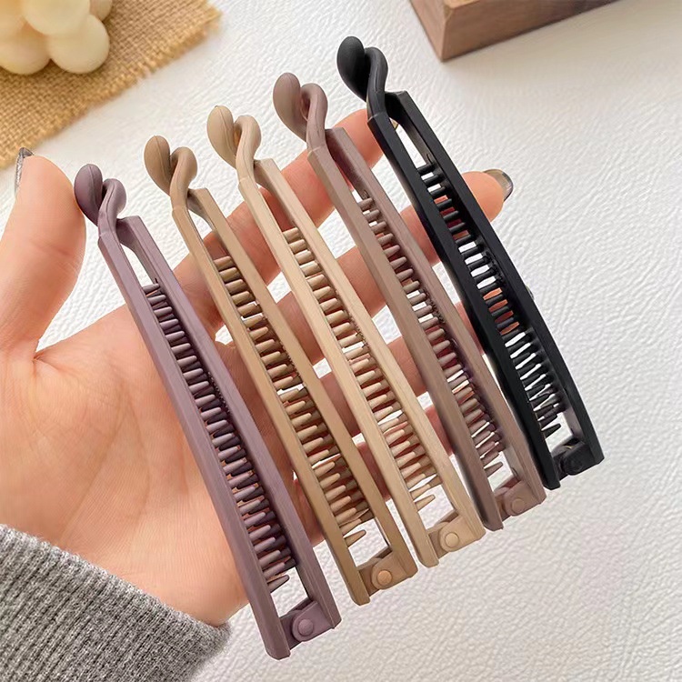 Clip De Cabelo Vertical Estilo Coreano Para Meninas Em Acrílico Simples E Versátil Com Rabo De Pônei Trás Da Cabeça Banana Acessórios De Moda