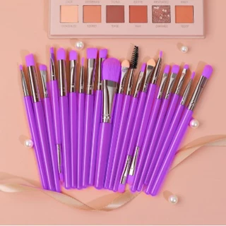 Kit 20 Pinceis Profissional Pincel Maquiagem Neon
