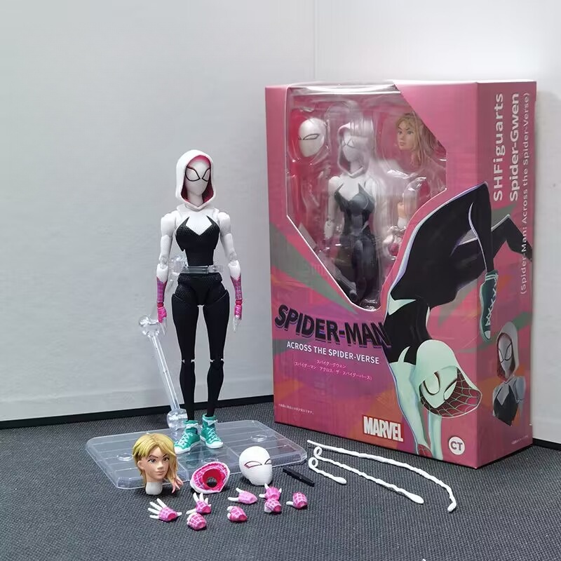 Homem-Aranha Através Do Versículo Shf Spider Gwen Stacy-ham Action Figure Model Doll