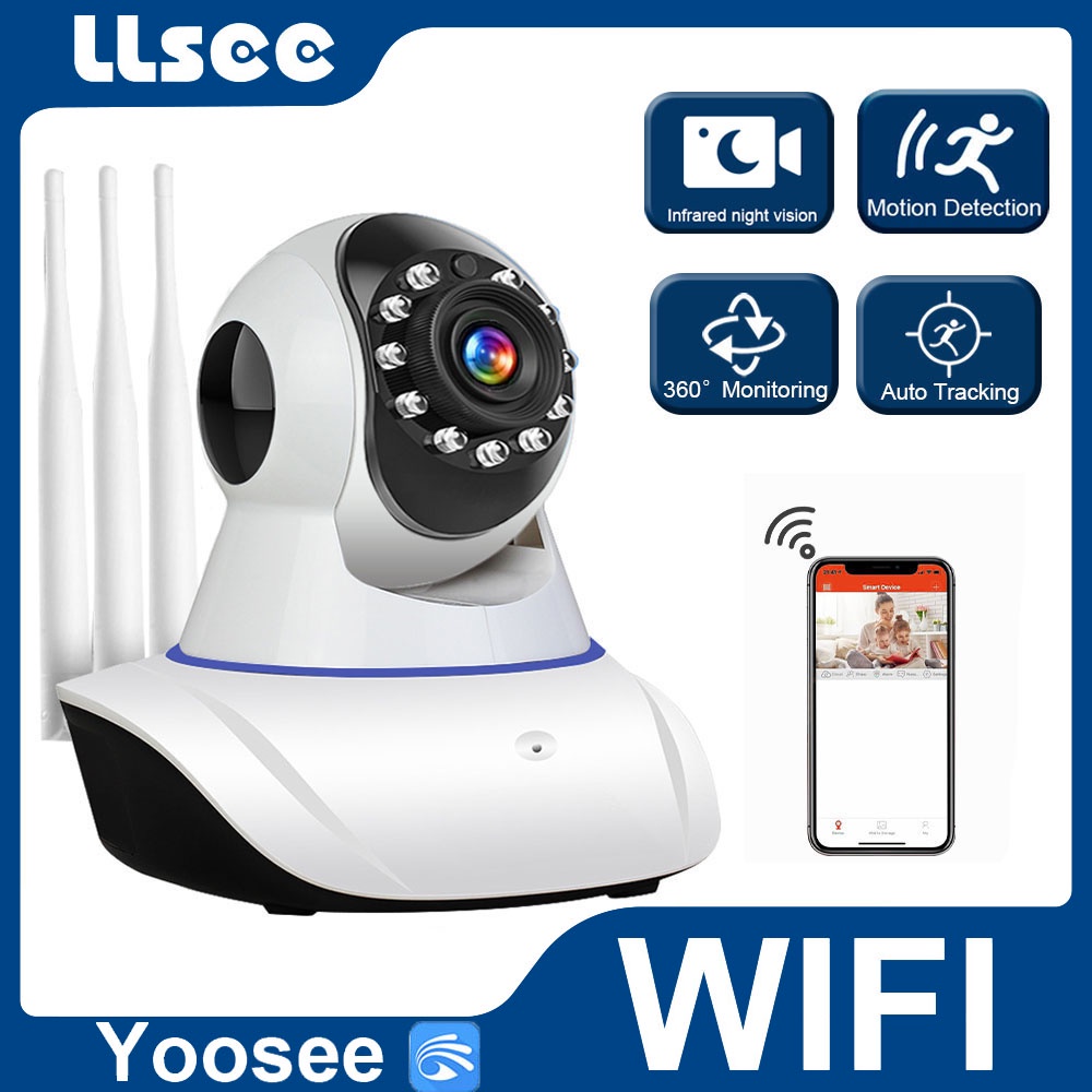 Câmera Ip 3 Antenas Wifi Wireless Yoosee 3ª Geração Noturna - C-3ANT