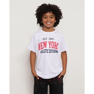 Camiseta Infantil Estampa New York Botonê Branca