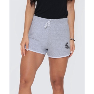 Short Feminino Moletinho Bordado Boxer Cinza