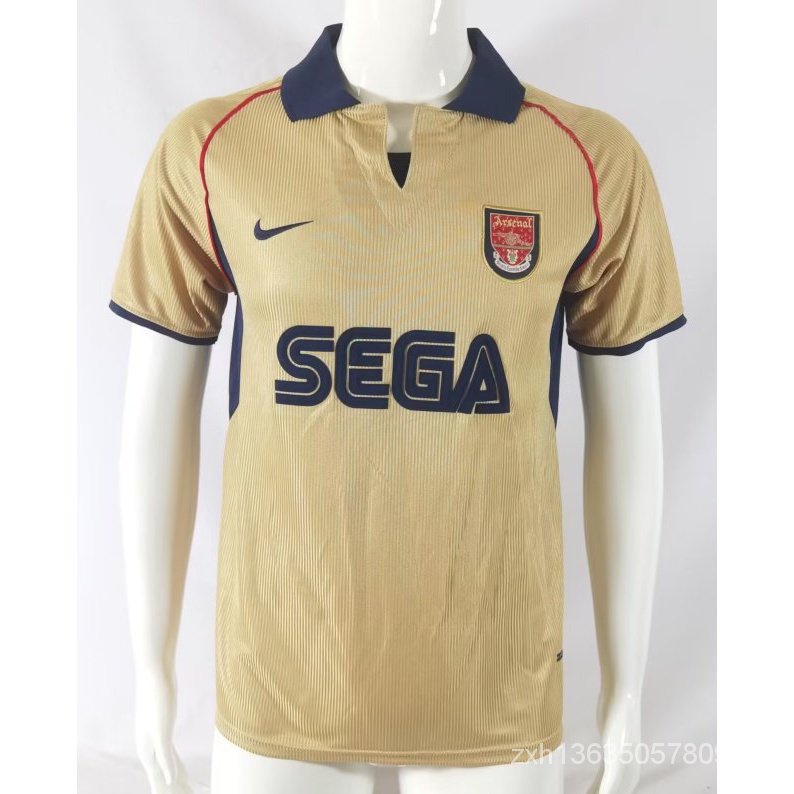 01-02 Arsenal BERGKAMP HENRY Alta Qualidade T-shirt Personalizado Camisas De Futebol Retro