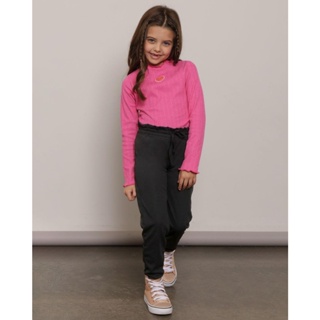 Calça Infantil Crepe Elástico Na Barra Preta