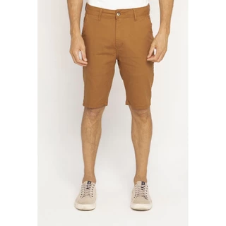 Bermuda Masculina Sarja Slim Maranello Polo Wear Marrom Médio