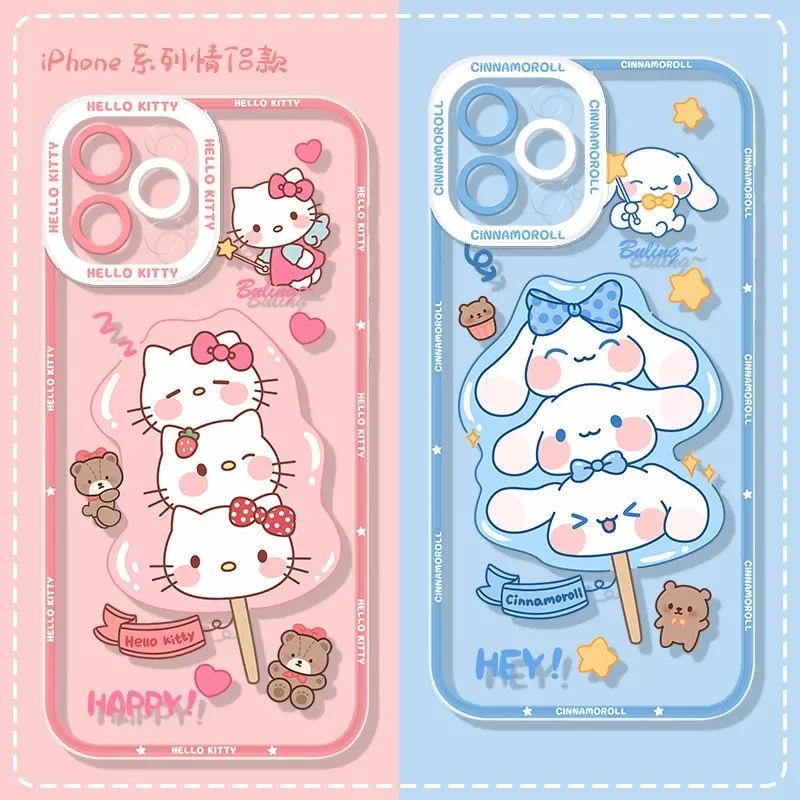 Capa Capinha Case Xiaomi 11T 13T POCO M5 F5 F4 X3 NFC F3 Redmi 13C 11A 12C 10C 10A 9A 9C 9T Note 12 turbo 5G 9 9S 10 10S 11S 11 Pro Estojo De Telefone Com Canela De anime Transparente