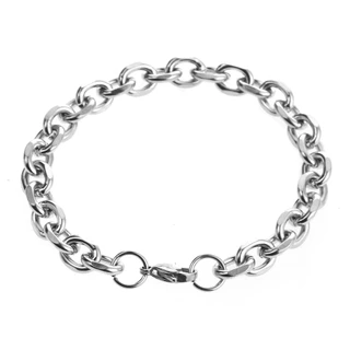 Pulseira masculina elo cadeado aço inox legítimo prata