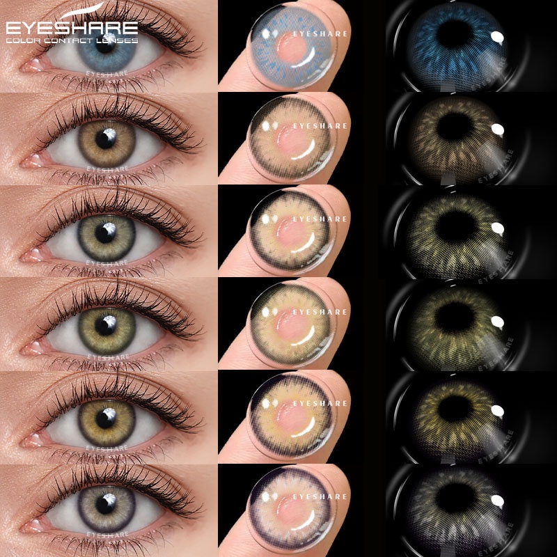 EYESHARE 1 Par Lentes De Contato Coloridas Anuais De Maquiagem Cosmética Com Os Olhos