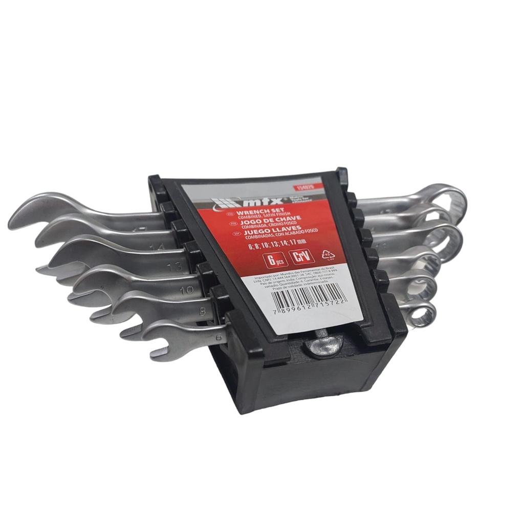 Jogo De Chaves Combinadas Boca/estrela 6-17mm Mtx Cromo 154029
