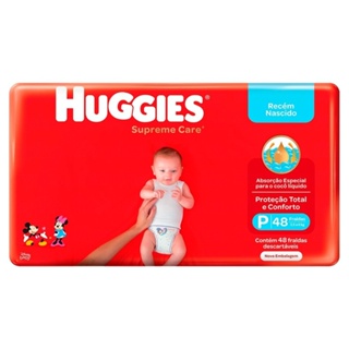 Fralda Descartável Huggies Supreme Care Tamanho P - Embalagem com 48 Fraldas