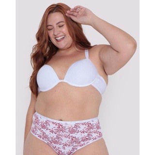 Sutiã Feminino Plus Size Nadador Bojo Canelado Branco