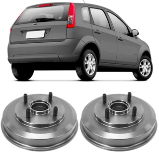 Par Tambor Freio Ecosport Fiesta Focus Traseiro Com Cubo