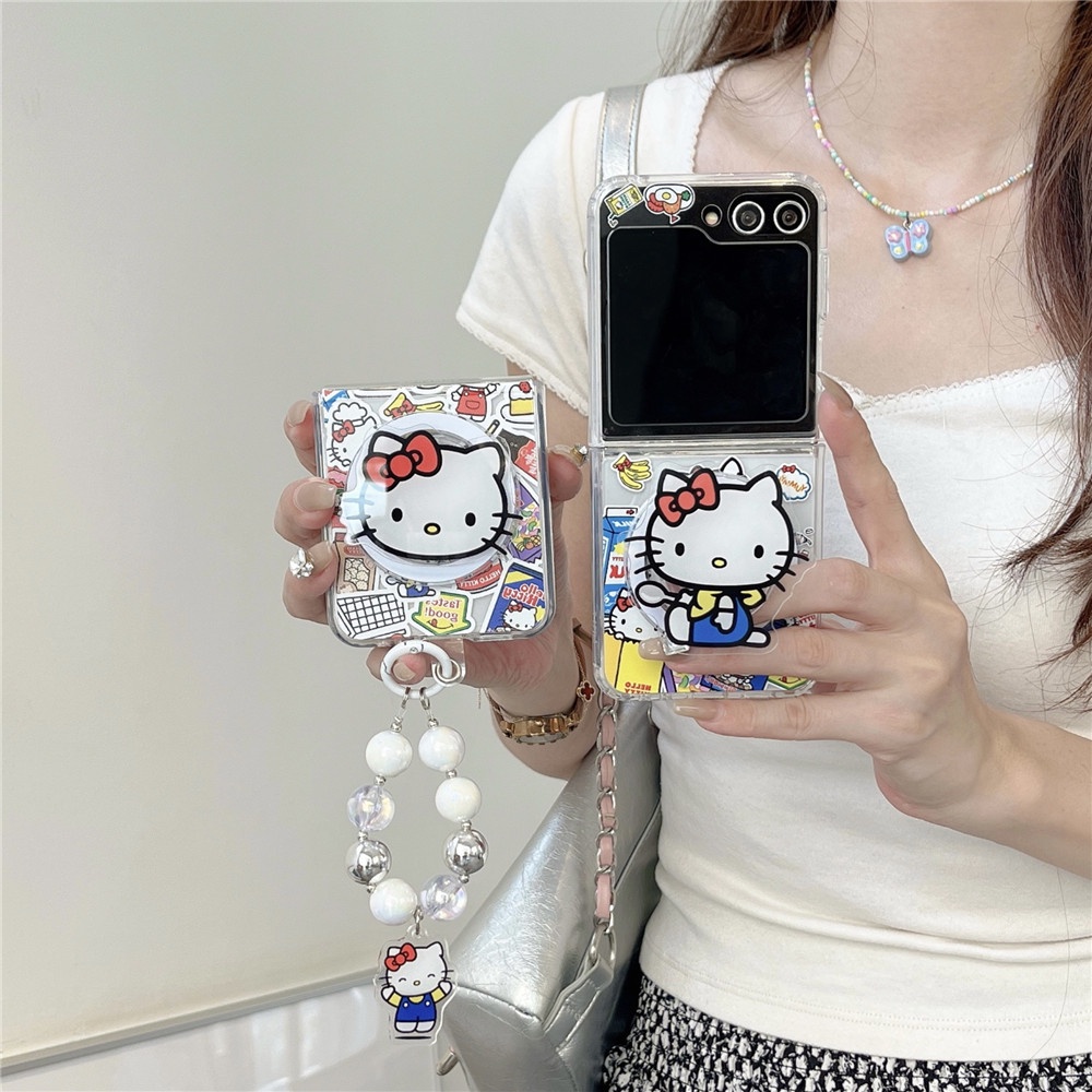 Capa Dura Popscoket Para Samsung Z Flip 5 4 PC 3 Phone Back