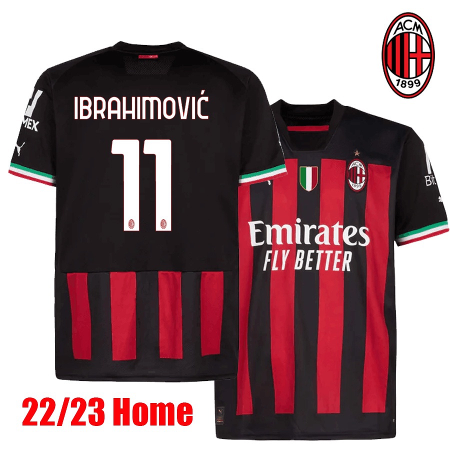 De acordo com a camisa MILAN HOME 2022-23 GIROUD 22 23 TOMORI IBRAHIMOVIC R. FONTE LAZÉTICA A. RBIC - Milans serviço futebol superior