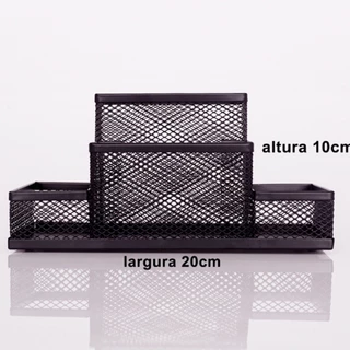 Porta Cesta Lápis 20x10x10CM Organizador De Metal Telado Para Escritório Multiuso Universal Top Útil