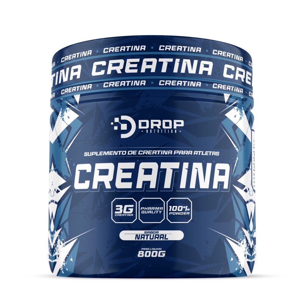 Creatina 100% Original 800g Drop Nutrition Hardcore Máxima Absorção Suplementos Academia Creatine Turbo